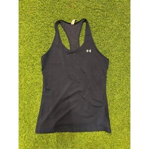 Under Armour Tank Top Womens Small Black Fitted Heatgear Racerback Performance